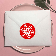120 Red Christmas Snowflake Seal Stickers for Candy Cookie Bag