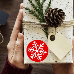 120 Red Christmas Snowflake Seal Stickers for Candy Cookie Bag