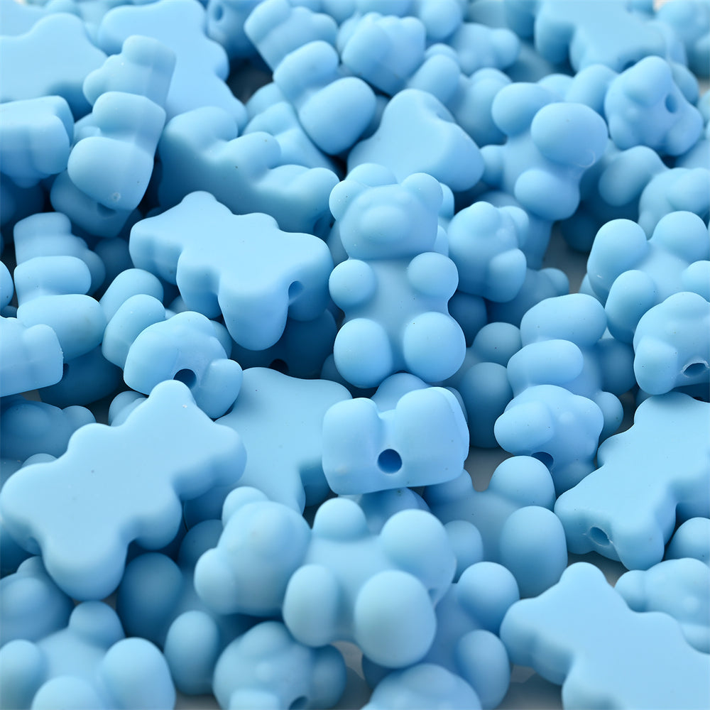 30pcs 11x18mm Matte Acrylic Bear Beads for DIY Jewelry Making