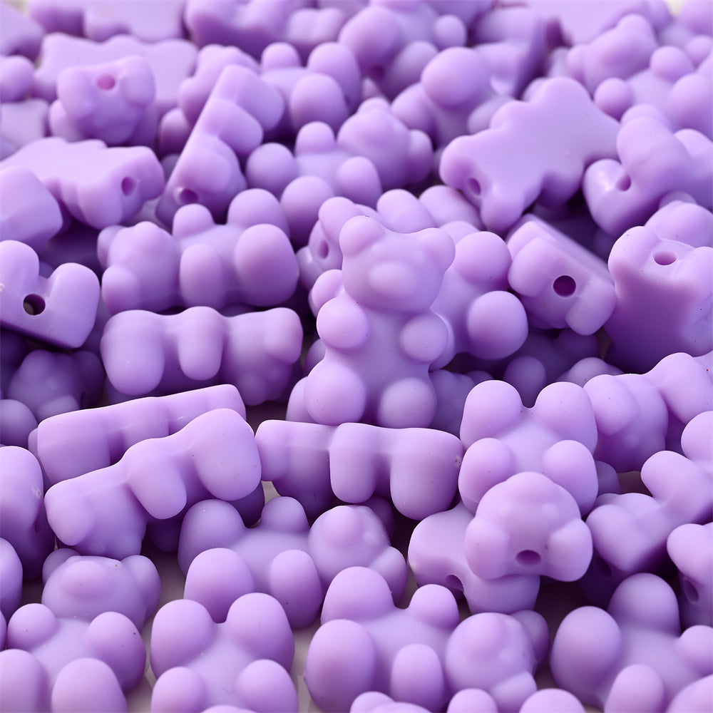 30pcs 11x18mm Matte Acrylic Bear Beads for DIY Jewelry Making