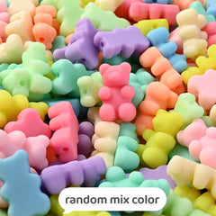 30pcs 11x18mm Matte Acrylic Bear Beads for DIY Jewelry Making