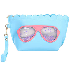 Kids Cartoon PU Leather Glasses Coin Purse Pen Bag