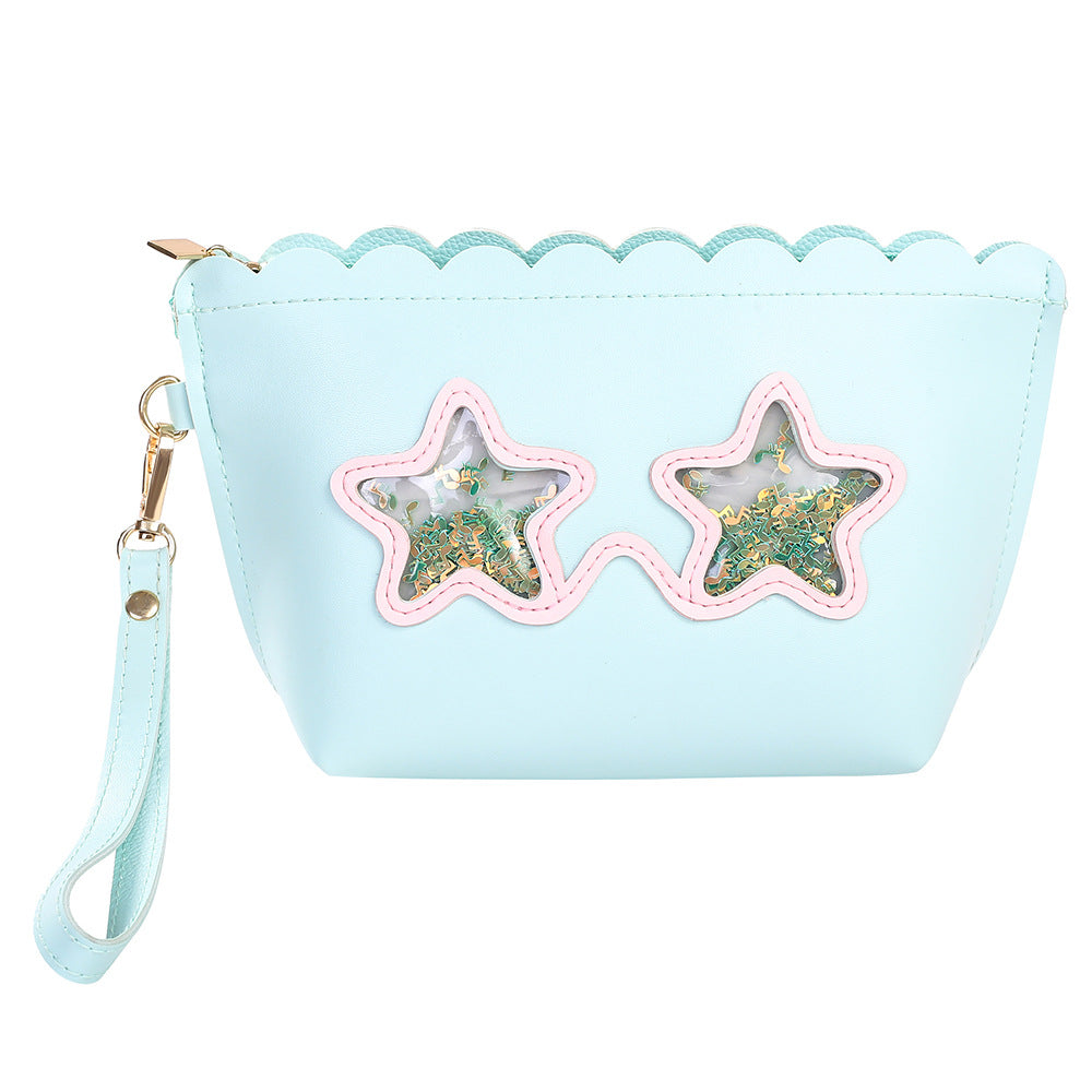 Kids Cartoon PU Leather Glasses Coin Purse Pen Bag