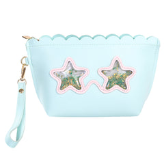 Kids Cartoon PU Leather Glasses Coin Purse Pen Bag