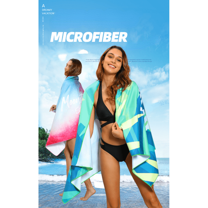 Velvet Microfiber Beach Towel Double Sided Ultra Absorbent Quick Drying