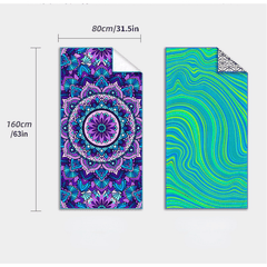 Velvet Microfiber Beach Towel Double Sided Ultra Absorbent Quick Drying