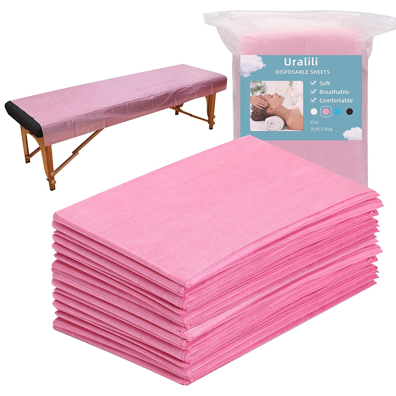 100PCS Massage Table Sheets Disposable Non Woven SPA Bed Cover Thin 78 X 177