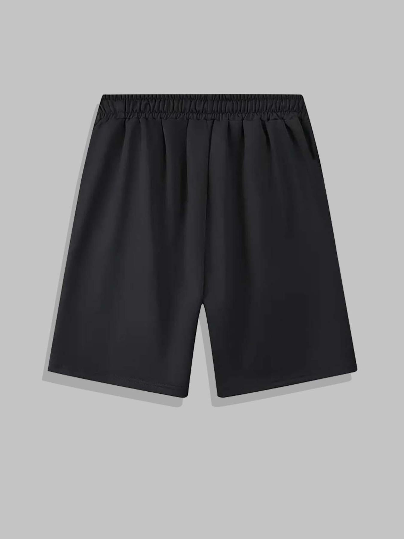 Anime Graphic Pattern Comfy Shorts Men's Casual Elastic Waist Drawstring Shorts