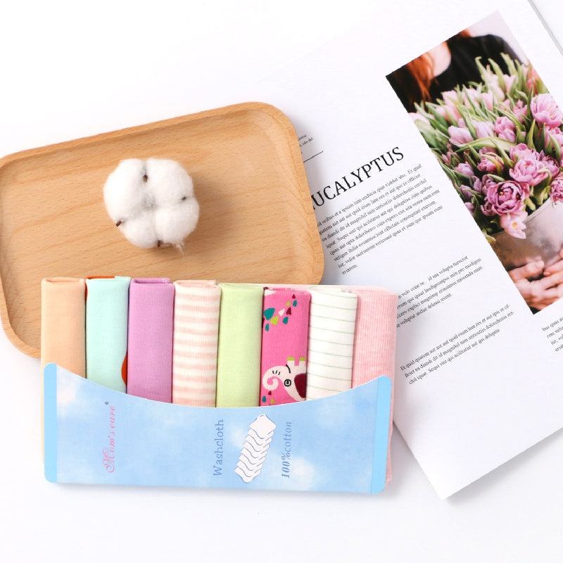 8pcs Soft Baby Washcloths Natural Cotton Infant Bath Towel