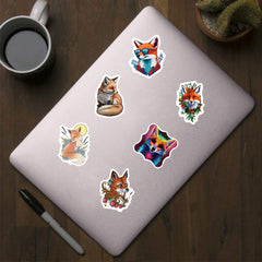 500pcs Fox Cartoon Label Stickers, DIY Animal Tape, 10 Patterns