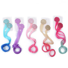 Mermaid Princess Hair Gradient Shell Wig for Kids