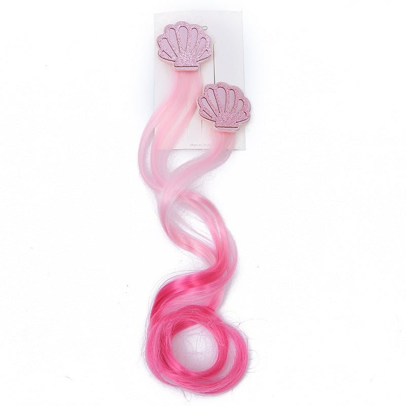 Mermaid Princess Hair Gradient Shell Wig for Kids