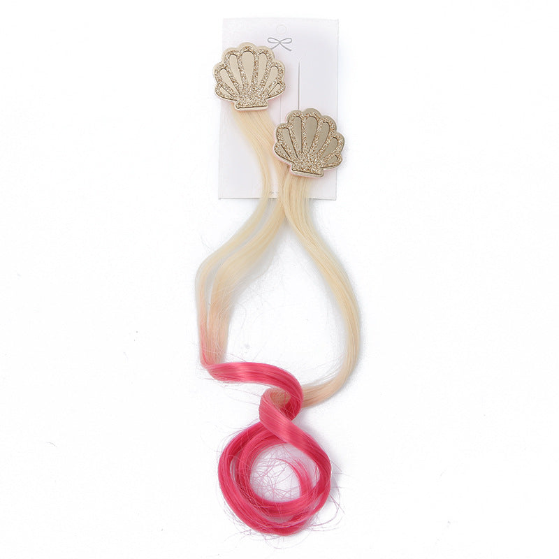 Mermaid Princess Hair Gradient Shell Wig for Kids
