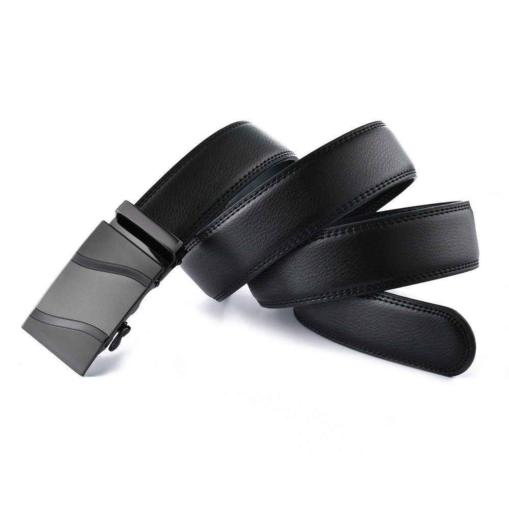 Men's Two Layer Cowhide Leather Automatic Belt