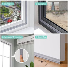 16.5FT Draft Stopper Sweep Door Window Seal Strip Adhersive Soundproof Seal
