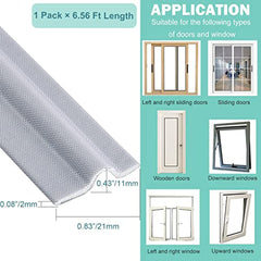 16.5FT Draft Stopper Sweep Door Window Seal Strip Adhersive Soundproof Seal
