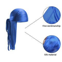 3pcs Satin Durag Head Wraps Long Tail Turban Cap for Outdoor Sports