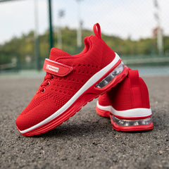 Boys Mesh Striped Lace-up Running Shoes Outdoor Sneakers