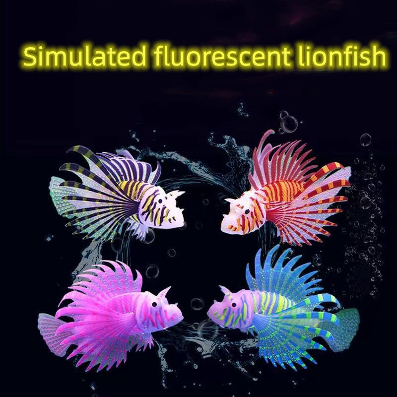 Glow in the Dark Lionfish Decor for Aquarium
