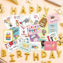 20pcs Happy Birthday Card Set with Envelope Sticker DIY Combo
