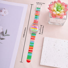 Colorful Striped Quartz Watch Girls Rainbow Men's Wrist Watch