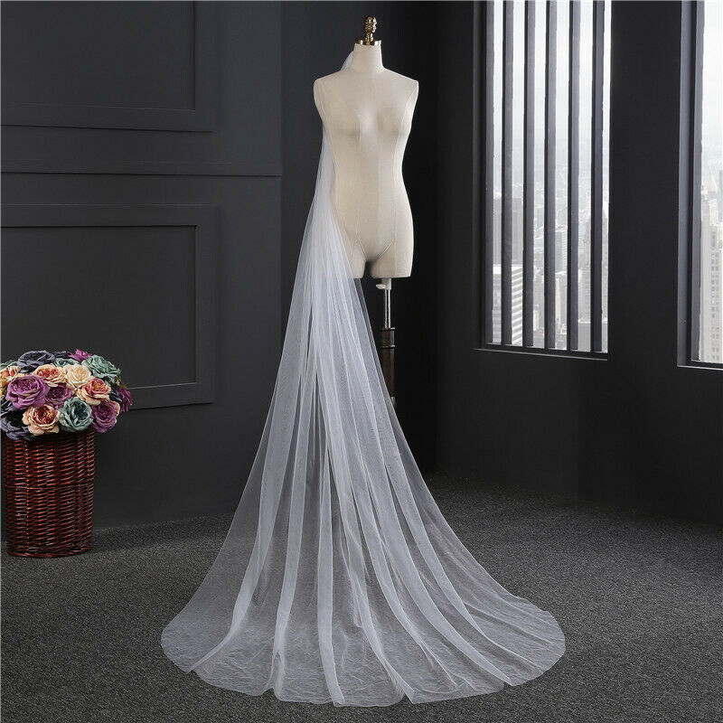 Ivory Bridal Veil With Comb Cathedral Style Long Veil Wedding