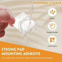 50pcs Square Nano Double Sided Transparent Tape Sticker Removable Adhesive