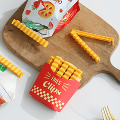 12pcs French Fries Sealing Clip With Storage Box Snack Bag Sealing Clip