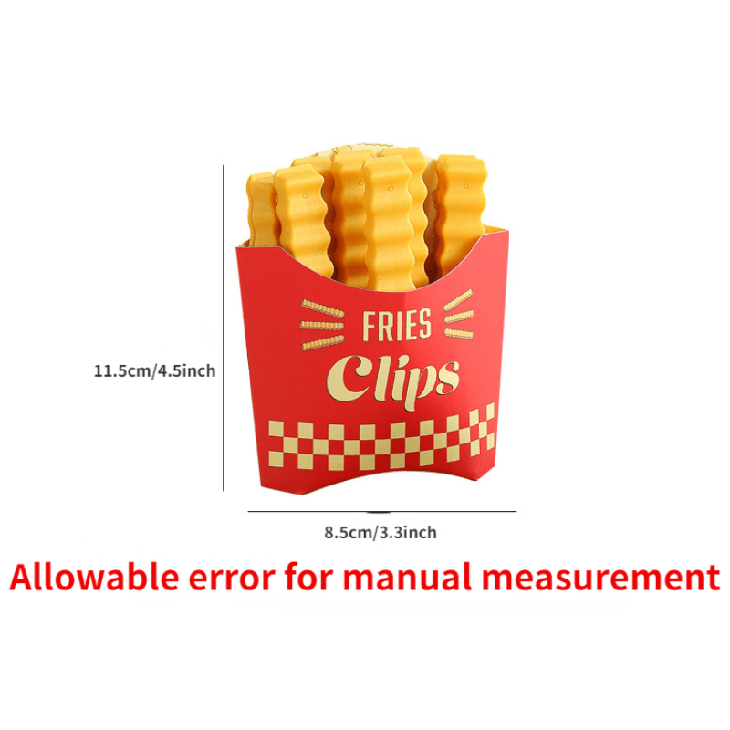 12pcs French Fries Sealing Clip With Storage Box Snack Bag Sealing Clip