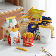 12pcs French Fries Sealing Clip With Storage Box Snack Bag Sealing Clip