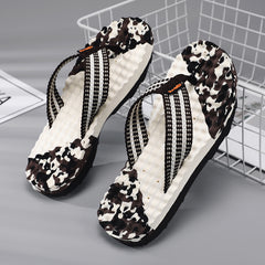 Men's Tide Graphic Slip On Flip Flops - Summer Casual Walking Slippers