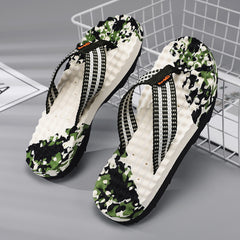 Men's Tide Graphic Slip On Flip Flops - Summer Casual Walking Slippers