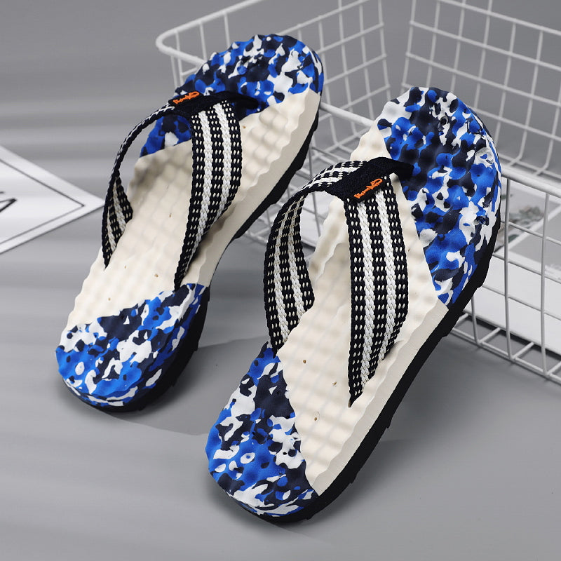 Men's Tide Graphic Slip On Flip Flops - Summer Casual Walking Slippers