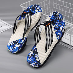 Men's Tide Graphic Slip On Flip Flops - Summer Casual Walking Slippers