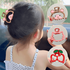 Girls Cartoon Bear Cat Hair Clips Claw Clips Princess Accessories