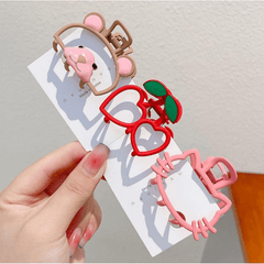 Girls Cartoon Bear Cat Hair Clips Claw Clips Princess Accessories
