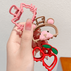 Girls Cartoon Bear Cat Hair Clips Claw Clips Princess Accessories