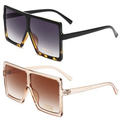 2 Pairs Oversized Square Sunglasses UV400 Sun Shades
