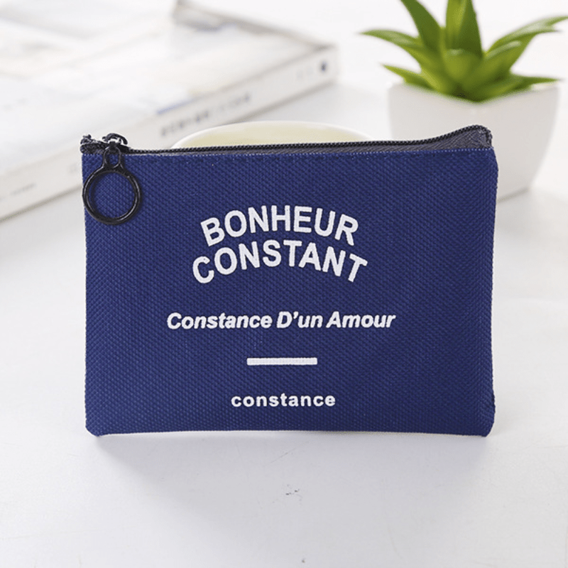 Casual Square Mini Coin Purse Key Bag Canvas Zipper Small Storage Bag