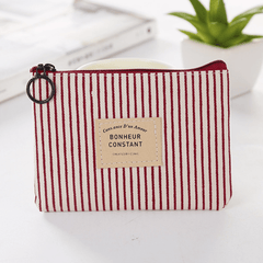 Casual Square Mini Coin Purse Key Bag Canvas Zipper Small Storage Bag