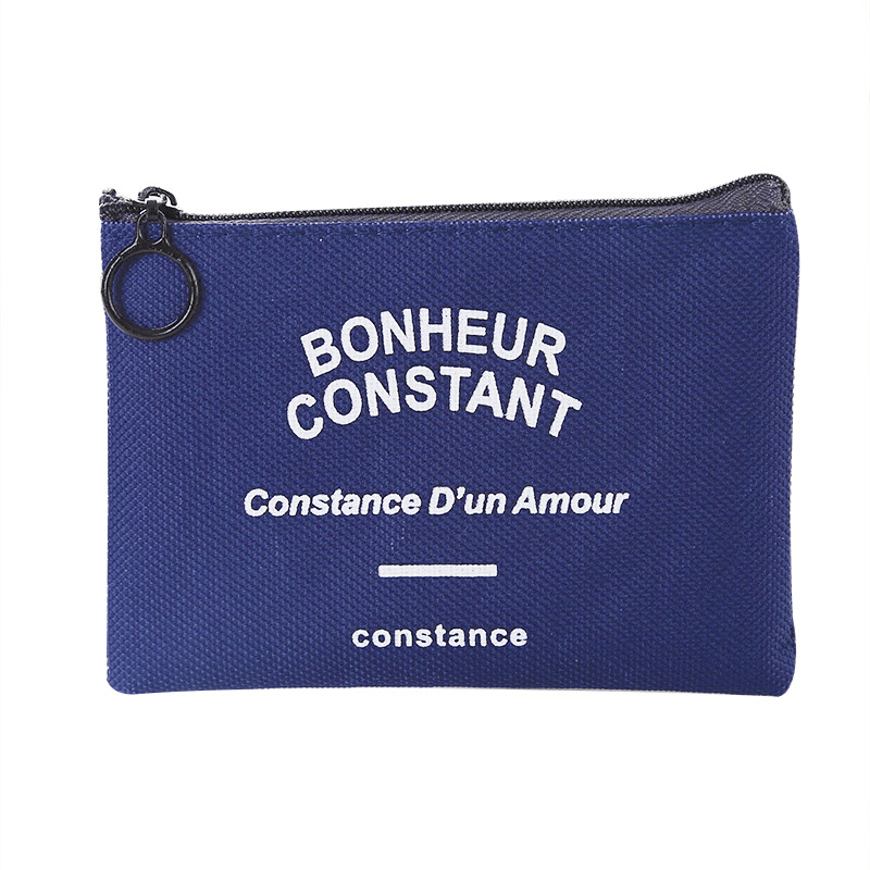 Casual Square Mini Coin Purse Key Bag Canvas Zipper Small Storage Bag