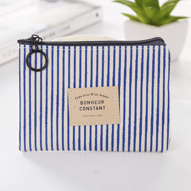 Casual Square Mini Coin Purse Key Bag Canvas Zipper Small Storage Bag