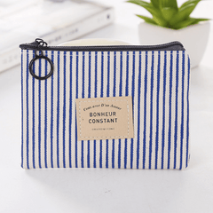 Casual Square Mini Coin Purse Key Bag Canvas Zipper Small Storage Bag