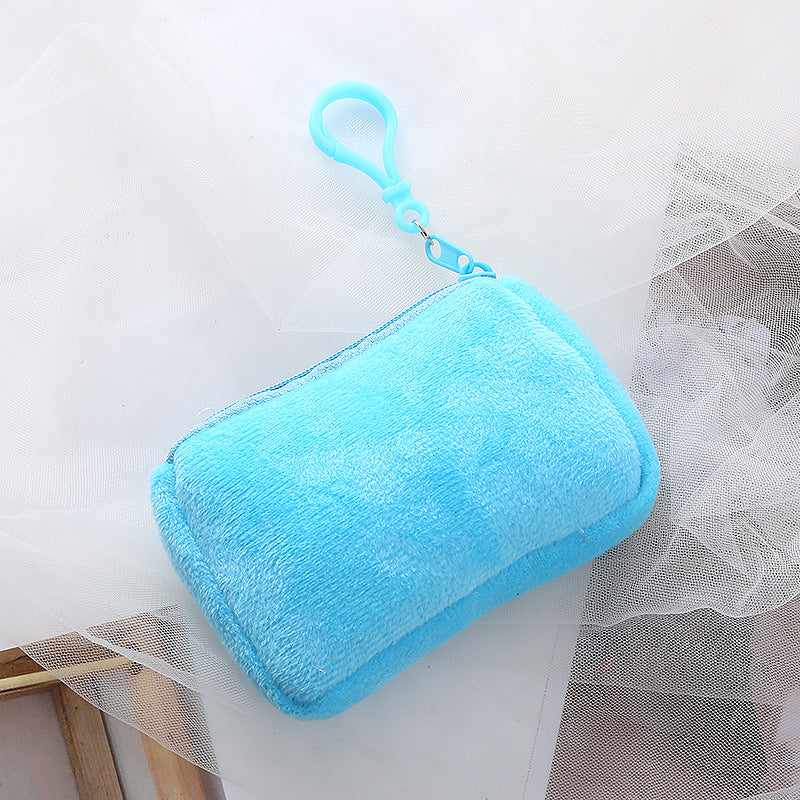 Plush Square Coin Purse Mini Storage Bag For Girls