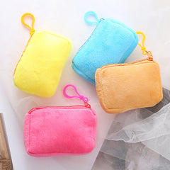 Plush Square Coin Purse Mini Storage Bag For Girls