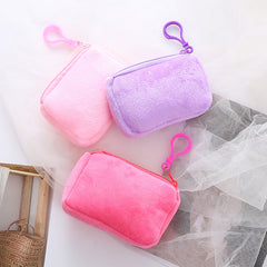 Plush Square Coin Purse Mini Storage Bag For Girls
