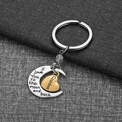Grandma Moon Shape Key Ring Small Gift Keychain Backpack Pendant Ornament