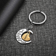 Grandma Moon Shape Key Ring Small Gift Keychain Backpack Pendant Ornament