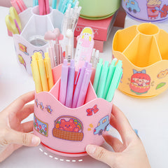 Rotating Pen Holder for Kids Large Capacity Storage Tube