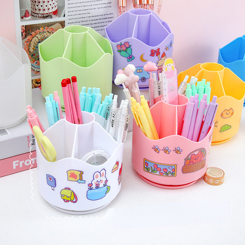 Rotating Pen Holder for Kids Large Capacity Storage Tube